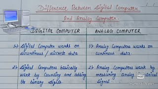 Difference between Digital computers and Analog computers Hybrid Computers [upl. by Medeah]