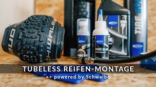 Tubeless ReifenMontage  powered by Schwalbe [upl. by Keiryt]