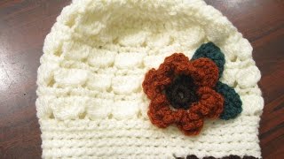 Crochet Cluster Stitch Beanie  Right handed Crochet tutorial [upl. by Koeninger557]