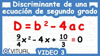 Discriminante de una Ecuación de Segundo Grado  Video 3 de 5 [upl. by Aivila]