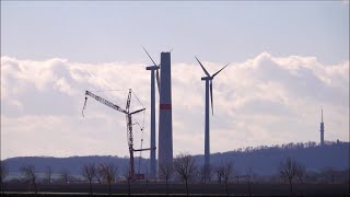 Vestas V15056MW first EnVentus wind turbine with 169 m Max Bögl hybrid tower in SaxonyAnhalt [upl. by Bolme]