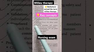 Milieu therapy key concept norcet nursingtest nursingexam shortvideo [upl. by Nava]