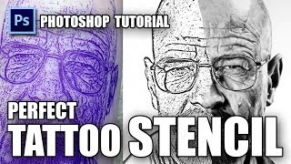 MAKING A TATTOO STENCIL  PHOTOSHOP TUTORIAL [upl. by Bunder]