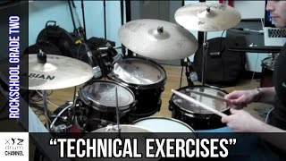 Rockschool Grade 2 Technical Exercises  Dunx Drum School [upl. by Alag]