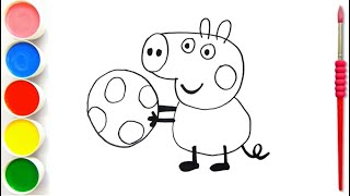 How to draw Peppa Pig  Peppa Pig Easy Draw Tutorial [upl. by Anilos]