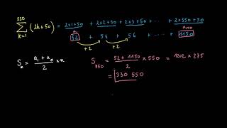 Somme des termes dune suite arithmétique  Notation Sigma [upl. by Yddet]