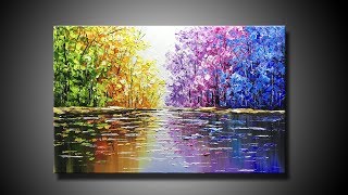 Palette knife landscape in 3D Acrylic [upl. by Aryamo]