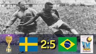 1958 World Cup final Sweden vs Brazil [upl. by Lindsey]