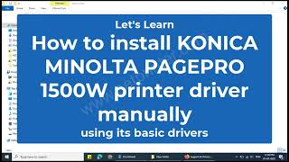 Windows 10 Konica Minolta Driver Install [upl. by Medrek766]