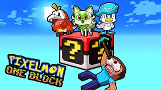 Pixelmon LUCKY ONE BLOCK Challenge Minecraft [upl. by Adnohsar]