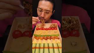 Mukbang ASMR  Cheesecake Ippeichan cherry tomatoes kiwi snow peas cheese pineapple cucumber [upl. by Erland]