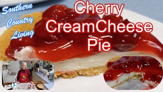 Cherry Cream Cheese Pie  No Bake Dessert  Holiday Food Series [upl. by Moon]