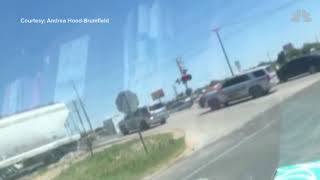 Caught On Cam Train Vs Sheriffs SUV [upl. by Alarise]