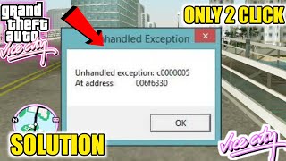 How to Fix Unhandled exception Problem For GTA Vice City  TS TECHNICAL GAMER [upl. by Yvette]