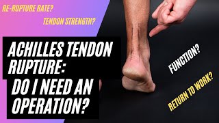 Achilles Tendon Rupture Surgery Rerupture Rate Tendon Strength Function amp Return To Work [upl. by Rida]