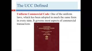 Lecture for Chapter 12 Sales Article 2 of the Uniform Commercial Code LGLA 1351 [upl. by Basilius]