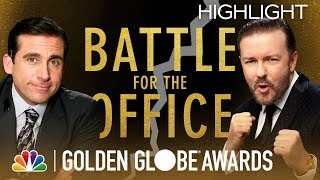 Ricky Gervais Targets Steve Carell and The Office  2010 Golden Globe Awards [upl. by Pandich471]