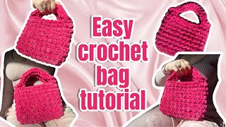 Basic Crochet Handbag Tutorial  How To Crochet Bag  Beginner StepByStep Handbag Tutorial [upl. by Adal454]