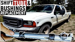 HOW TO REPLACE COLUMN GEAR SHIFT TUBE amp BUSHINGS ON FORD F250 F350 19992007 models [upl. by Arvid]