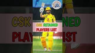 CSK Retained Players List for ipl2025 csk msdhoni cskretenship cskretainplayers cskplayers ipl [upl. by Sakram]