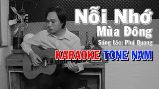 Nỗi Nhớ Mùa Đông  Karaoke Guitar  Tone Nam  NBC [upl. by Inalaek]