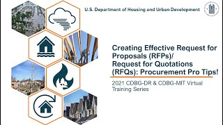 CDBGDRMIT GranteeLed Sessions Creating Effective Request for Proposals Request for Quotations [upl. by Cowles]