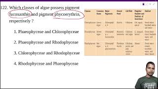 Which classes of algae possess pigment fucoxanthin and pigment phycoerythrin respectively [upl. by Charo]