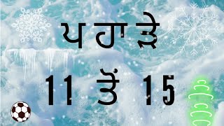 ਪਹਾੜੇ 11 ਤੋਂ 15 ਤੱਕ  pahare  Tables in Punjabi 11 15 [upl. by Annawek237]