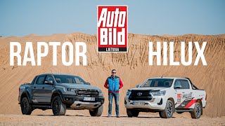 Ford Ranger Raptor vs Toyota Hilux  Auto Bild Lietuva [upl. by Eleahcim]