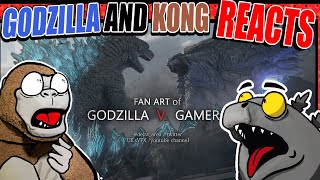 Godzilla Reacts FAN ART of GODZILLA V GAMERA  ファンアートゴジラVガメラ [upl. by Leeth]