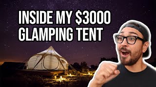 TOUR MY 3000 OFFGRID GLAMPING TENT and find out what it takes to operate a Glamping experience [upl. by Cas]