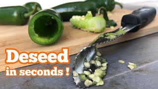 🌶 Easily remove jalapeño seeds in seconds  Best tool for jalapeño poppers shorts [upl. by Llenart748]