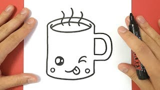 How to Draw a Hot Chocolate Cup Cute and Easy [upl. by Castle591]