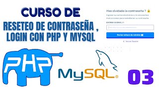 03  RESETEO DE CONTRASEÑA  LOGIN CON PHP Y MYSQL RECUPERAR CONTRASEÑA PHP MYSQL y PHP MAILER [upl. by Roose]