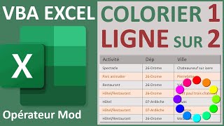 Colorier une ligne sur deux dans un tableau en VBA Excel [upl. by Aldon]