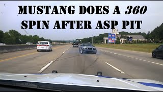 Stolen Ford Mustang spins after Arkansas State Police PIT MANEUVER  116 MPH pursuit pursuit [upl. by Leirbma]