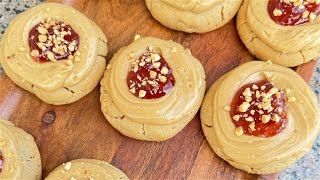 Copycat Crumbl Peanut Butter and Jelly Cookie Recipe 🍪🥜 fyp cookies peanutbutter jelly foodie [upl. by Olivier779]