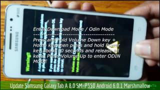 Update Samsung Galaxy Tab A 80 SMP350 Android 601 Marshmallow [upl. by Koffman]