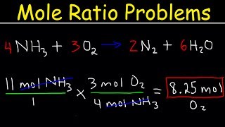 Stoichiometry Mole to Mole Conversions  Molar Ratio Practice Problems [upl. by Susann]