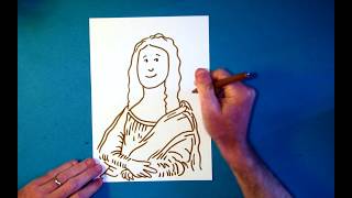 How to draw MONA LISA for kids [upl. by Anneres614]