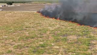 Grass fire Tehachapi California North side of Highline road between Denison and Stuber 061424 [upl. by Nosreffej806]