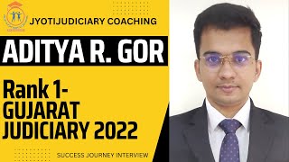 Judiciary topper interview  Judiciary Rank 1  Gujarat Judiciary topper  Aditya R Gor strategy [upl. by Accalia]