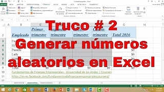 Generar números aleatorios en Excel [upl. by Hulen]