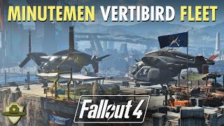 Fallout 4 Boston Airport Settlement Lets Build Minutemen Vertibird FLEET  RangerDave [upl. by Inat]