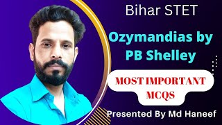 MCQS On Ozymandias by P B Shelley Bihar STET Most important questions Answers [upl. by Basset]