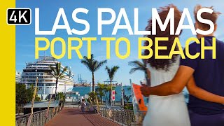 Gran Canaria Cruise Port to Las Canteras Beach 2024 l 4K Walking Tour [upl. by Telrats]