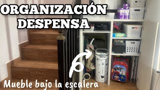 ASÍ ORGANIZO EL MUEBLE BAJO LA ESCALERA ✅ GUARDANDO DESPENSA 🛍️ IDEAS PARA ORGANIZAR TU HOGAR‼️ [upl. by Skippy]