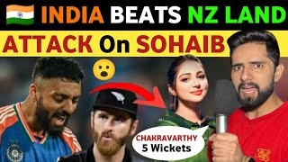 INDIA BEAT NEW ZEALAND CHAKRAVARTHY 5 WICKET HAUL INDIA HOT FAVOURITE PAKISTANI REACTION REAL TV [upl. by Llered445]