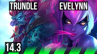 TRUNDLE vs EVE JNG  728  KR Master  143 [upl. by Ahsimin]