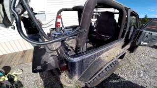 RCR How to remove hard top and install softtop on a 2003 TJ Wrangler [upl. by Namdor494]